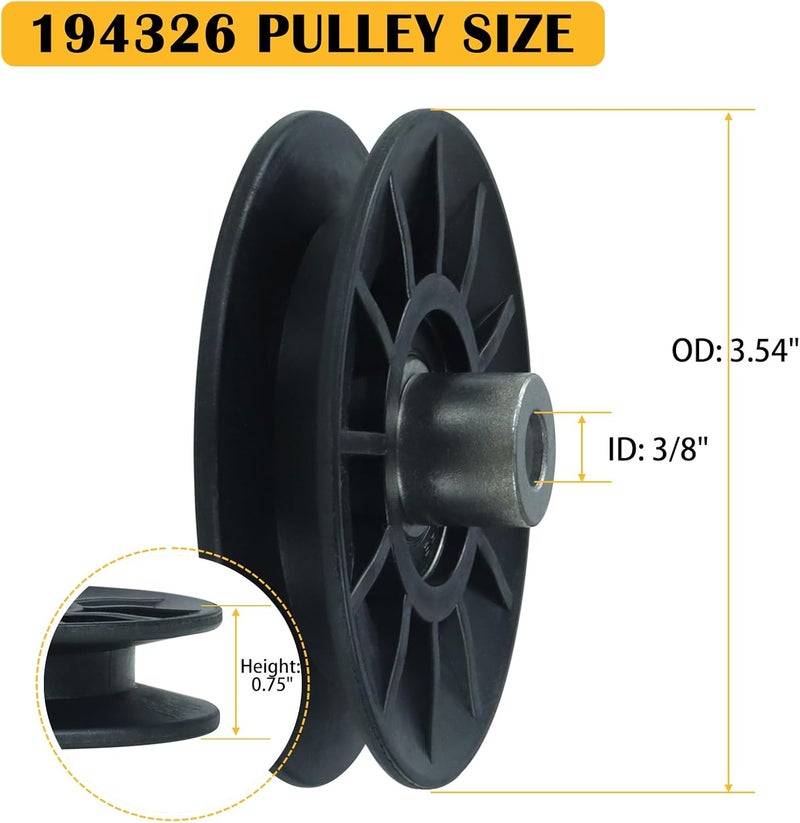BOSFLAG 2 Pack 532194326 Pulley with 532194327 Pulley Replaces Craftsman 194326 Idler Pulley, 194327 Idler Pulley for Husqvarna YTH22v46, YTH20k46, LGT2654, YTH2348, YTH1542xp, YTH24v48 Ride Mowers - Image 4